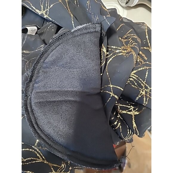 G Lance Top Vintage Plus Size 2X Sheer Black Gold Glitter Button Bright Artsy - Picture 15 of 15